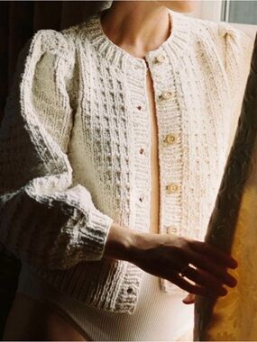 Christy Dawn The Nola Cardigan in Ivory. Size M